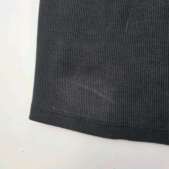 Anthropologie Top Womens Small Black Tank Bow Tie Shoulder Ribbed Maeve - Picture 9 of 12